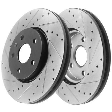 Motorbymotor MotorbyMotor Front Brake Rotors 321mm Drilled & Slotted 12062120(2Pack) BRF12062120BK